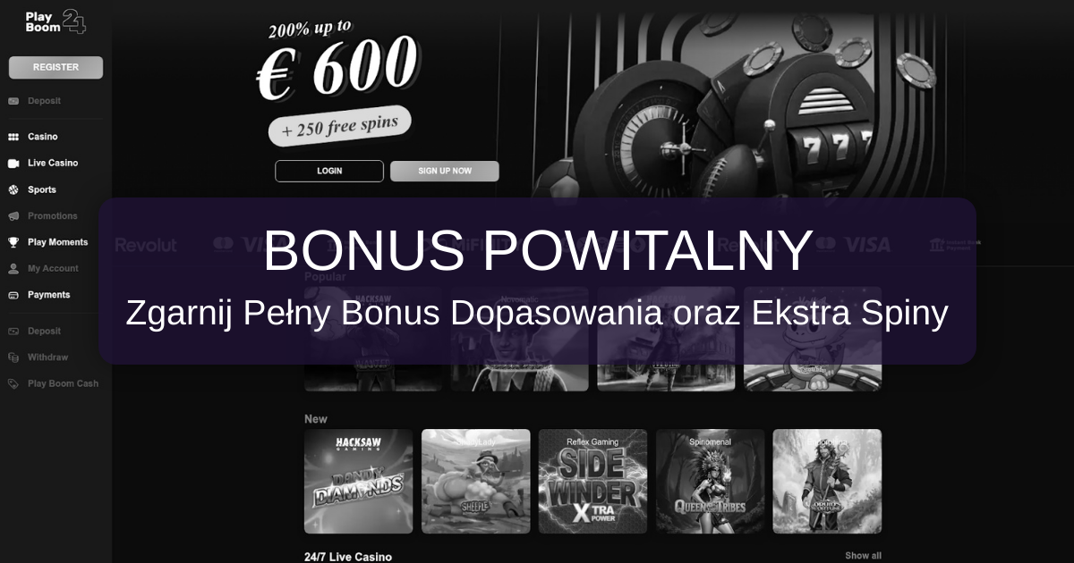 PlayBoom Casino welcome bonus