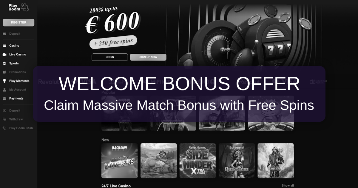 PlayBoom Casino welcome bonus