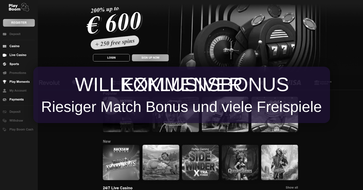 PlayBoom Casino welcome bonus