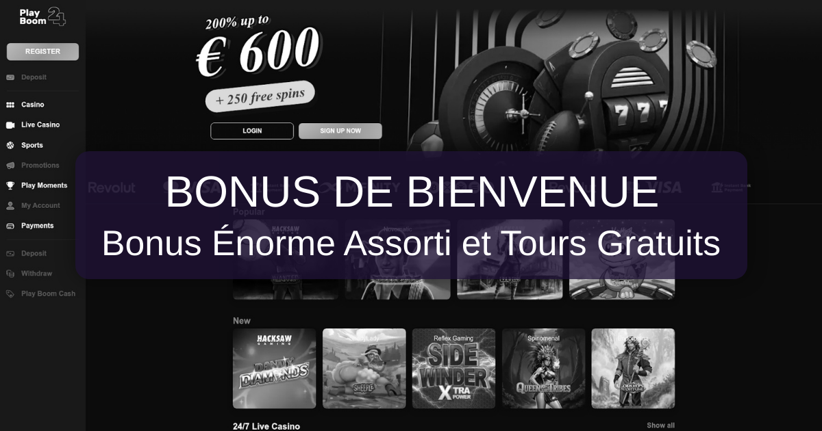 PlayBoom Casino welcome bonus