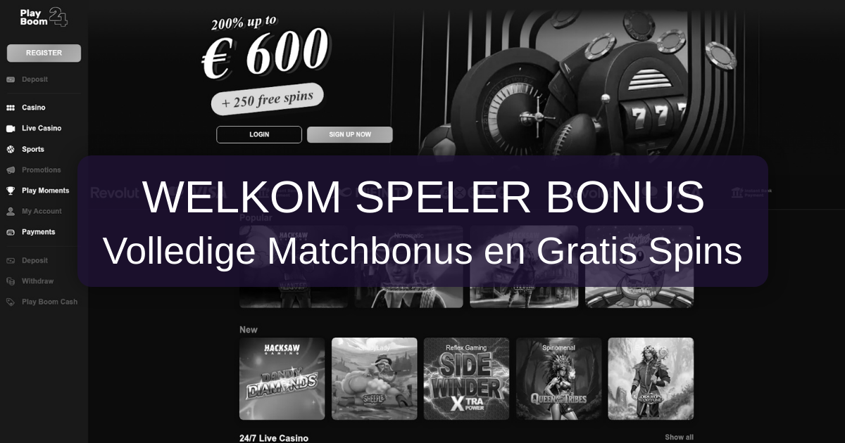 PlayBoom Casino welcome bonus